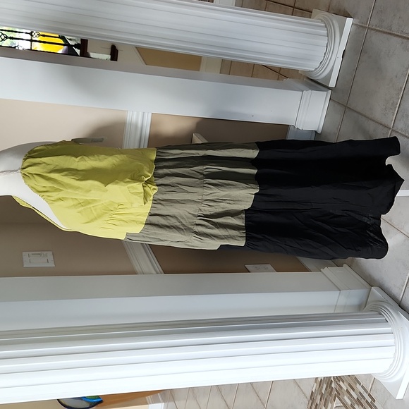 NWT ❗️ wishing waves olive green and black long dress small size - Picture 7 of 15